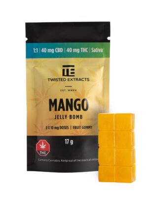 1-1-mango-sativa-jelly-twisted.jpg 1:1 Mango Jelly Bomb | Sativa | 1:1 40MG | Twisted Extracts