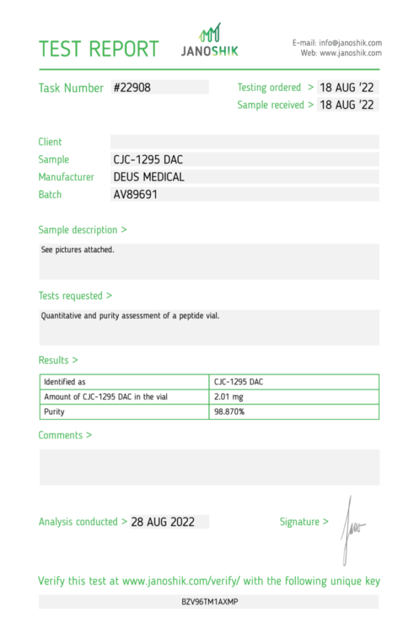 CJC-1295_Test-Report-22908-1.png CJC-1295 DAC (Tetrasubstituted 30-Amino Acid Peptide Hormone)