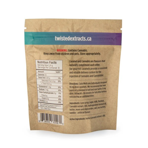 CaraIndica1to1back.jpg 1:1 Cara Melts | Indica | 40mg CBD:THC | Twisted Extracts