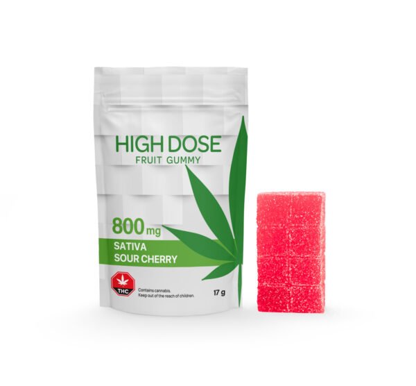 HighDoseMaster800Sativa.jpg Cherry Fruit Gummies | Super Strength | Sativa | 800mg THC | High Dose