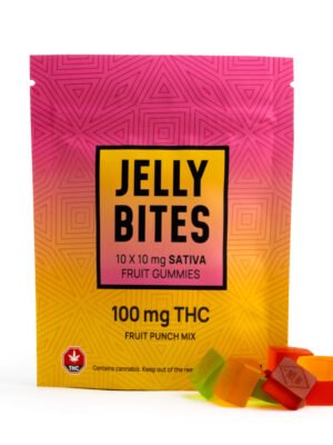 JellyBite_100mg_Sativa.jpeg Sativa Jelly Bites | Fruit Punch Mix | 100mg THC | Twisted Extracts