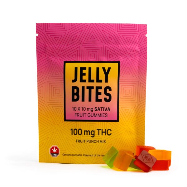 JellyBite_100mg_Sativa.jpeg Sativa Jelly Bites | Fruit Punch Mix | 100mg THC | Twisted Extracts