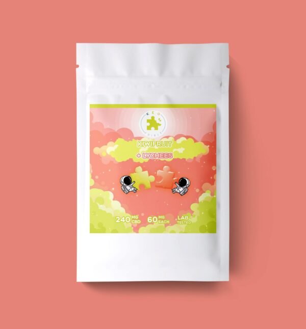 Keo-kiwifruit-lychees-edibles-2-scaled-1.jpg Lychee & Kiwi Puzzle CBD Gummies | 240mg | Keo Edibles