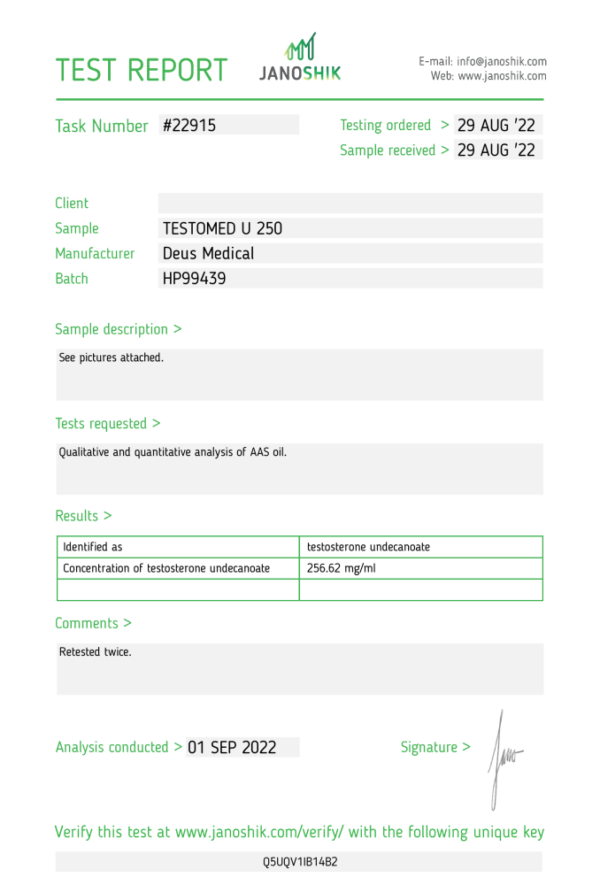 TESTOMED-U-250_Test-Report-22915.png TESTOMED U 250