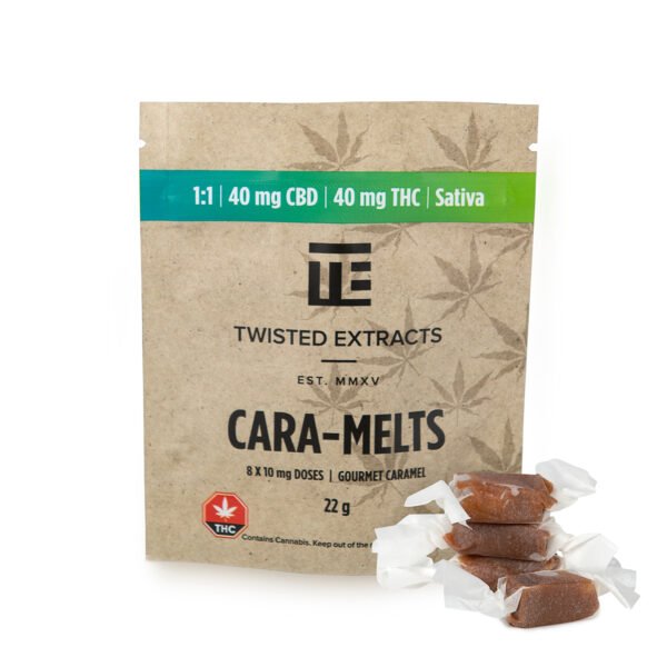 TwistedCaraSativa1to1.jpg 1:1 Cara Melts | Sativa | 40mg CBD:THC | Twisted Extracts