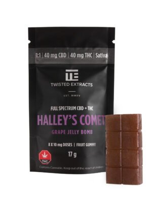 TwistedExtractsGrapeHalleysNEW.jpg 1:1 Halley’s Comet Grape Jelly Bomb | Sativa | 1:1 40MG | Twisted Extracts