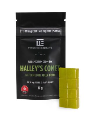 TwistedExtractsWatermelonHalleysNEW.jpg 1:1 Halley’s Comet Watermelon Jelly Bomb | Sativa | 1:1 40MG | Twisted Extracts