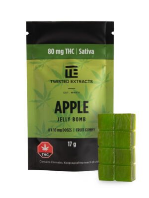 apple-sativa-jelly-bomb-twisted-extracts.jpg Apple Jelly Bomb | Sativa | 80mg THC | Twisted Extracts