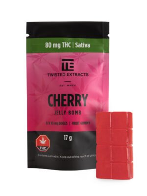 cherry-sativa-twisted-extracts.jpg Cherry Jelly Bomb | Sativa | 80mg THC | Twisted Extracts