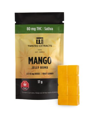 mango-sativa-twisted-cannabis-edible.jpg Mango Jelly Bomb | Sativa | 80mg THC | Twisted Extracts