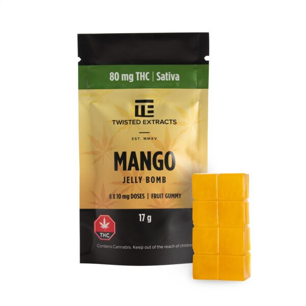 mango-sativa-twisted-cannabis-edible.jpg Mango Jelly Bomb | Sativa | 80mg THC | Twisted Extracts