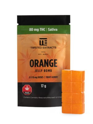 orange-jelly-bomb-sativa-twisted.jpg Orange Jelly Bomb | Sativa | 80mg THC | Twisted Extracts