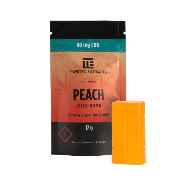 peach-cbd-jelly-twisted-extracts.jpg Peach Jelly Bomb | 80mg CBD | Twisted Extracts