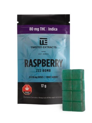 raspberry-indica-zzzbomb-twisted.jpg Raspberry ZzZ Bomb | Indica | 80mg THC | Twisted Extracts