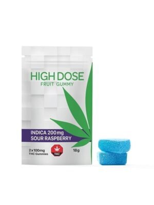sour-raspberry-gummies-200mg-thc.jpg Sour Raspberry Fruit Gummies | Indica | 200mg THC | High Dose
